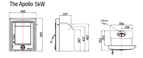 Henley Apollon 5kw insert dimensions image