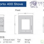 Henley Porto 400 Cassette stove Dimensions Image